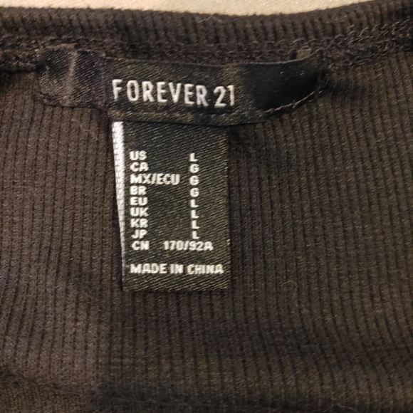 FOREVER 21 Y2K 90'S RIBBED CROPPED LACE-UP TANK, BLACK L - Picture 8 of 10